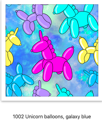 1002 Unicorn balloons, galaxy blue