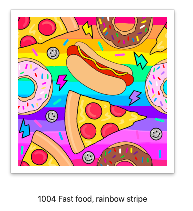 1004 Fast food, rainbow stripe