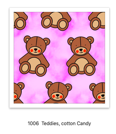 1006  Teddies, cotton Candy