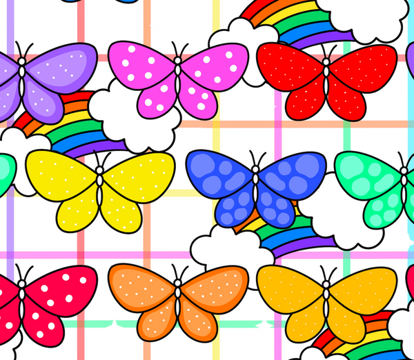 2102 butterflies, rainbow grid