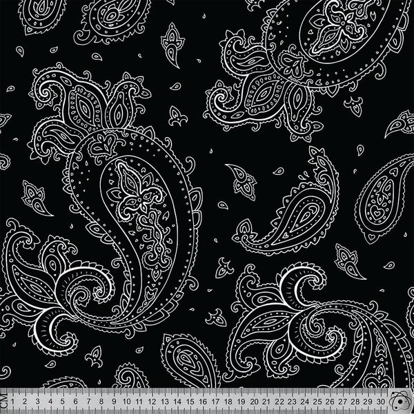 A71 Paisley Black and White.