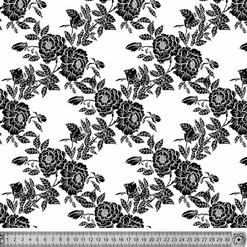 A76 Black and White Floral.