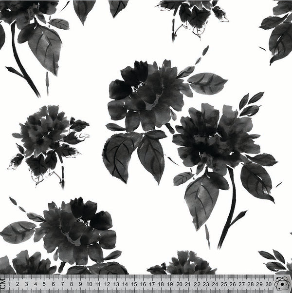 A77 Black Floral on White.