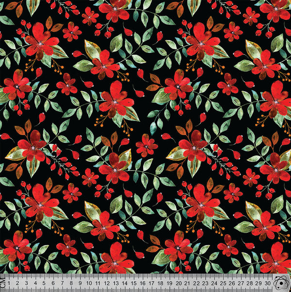 F58 Red and Black floral.