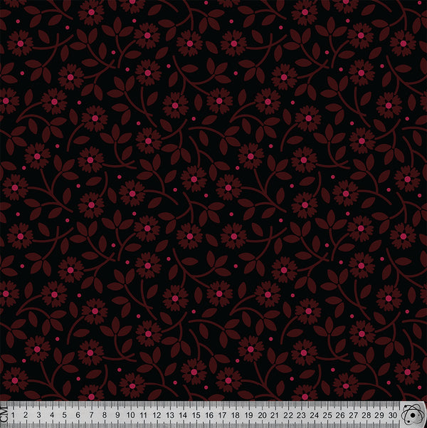 F59 Red And Black Mid ditsy Floral.