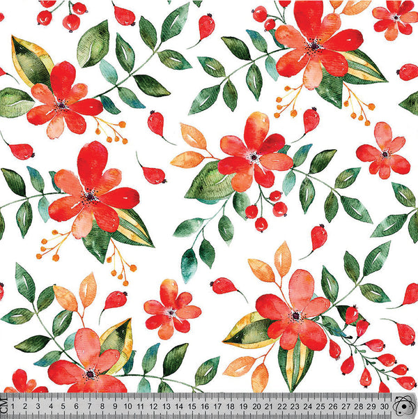 F61 Red And White Floral.