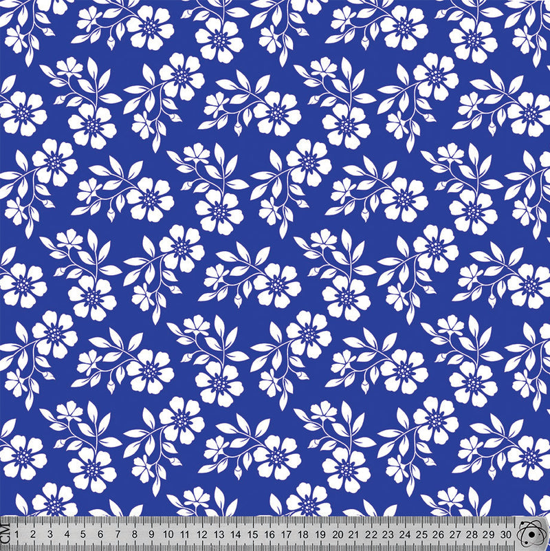 F72 Royal Blue and White Floral.