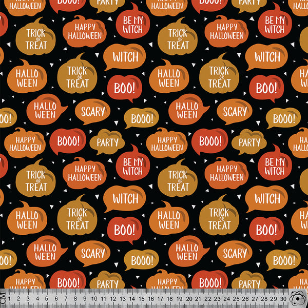 Halloween speech orange and black.