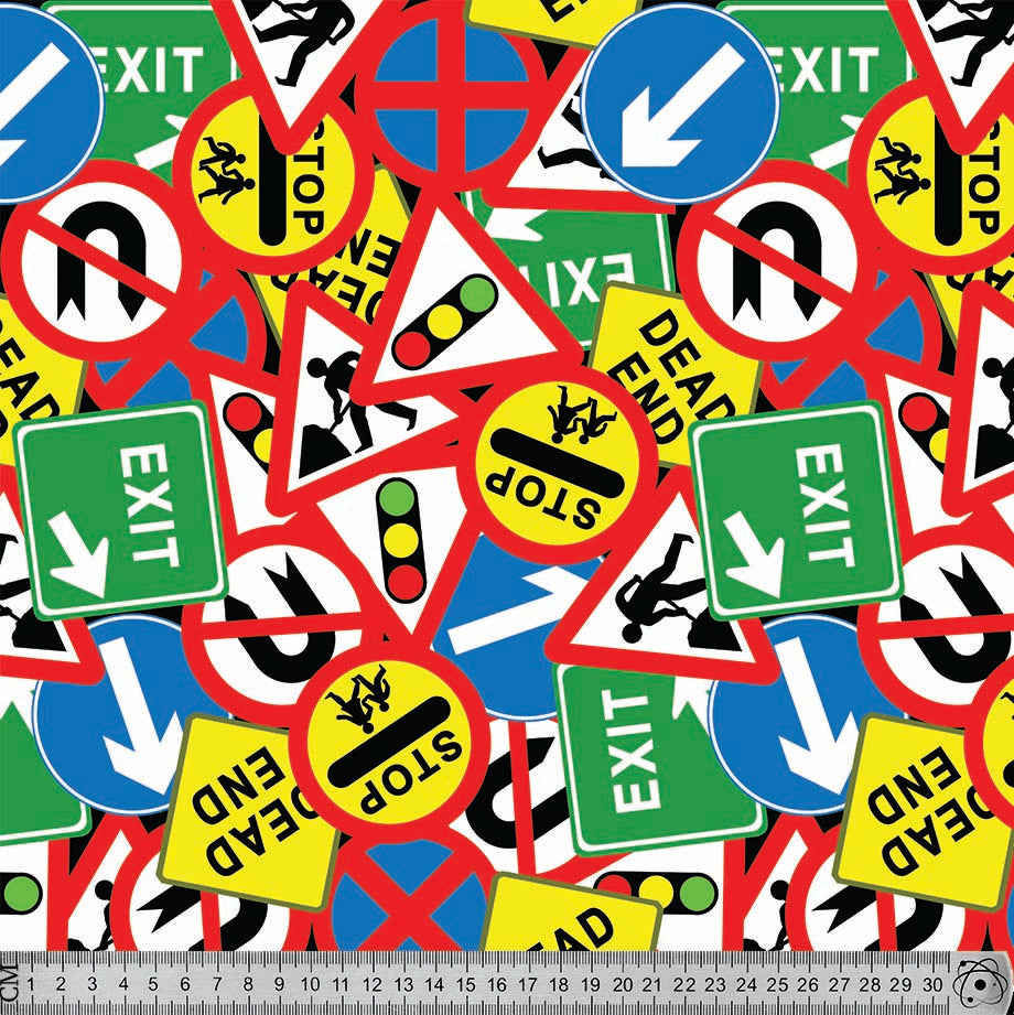 LV38 Road signs Print. – Fabricsverse