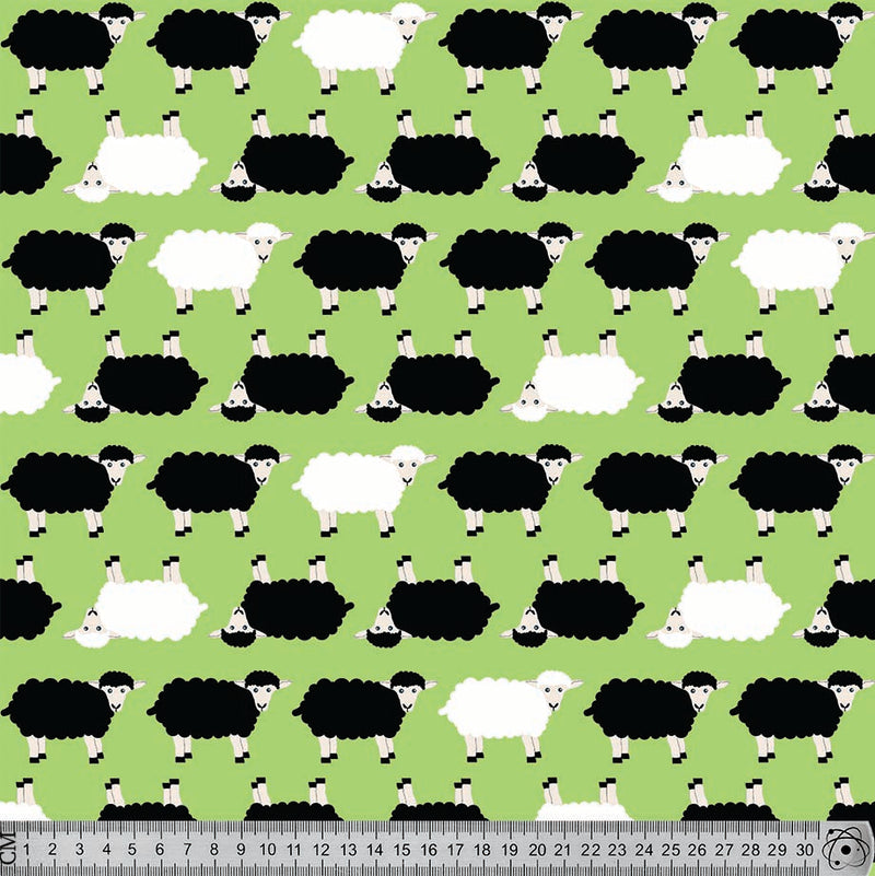 LV42 Light Green Sheep Print.