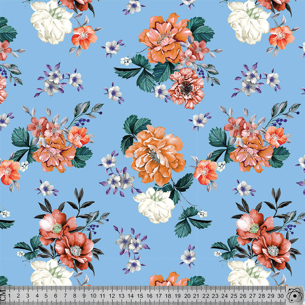 S24 Floral on Blue background.