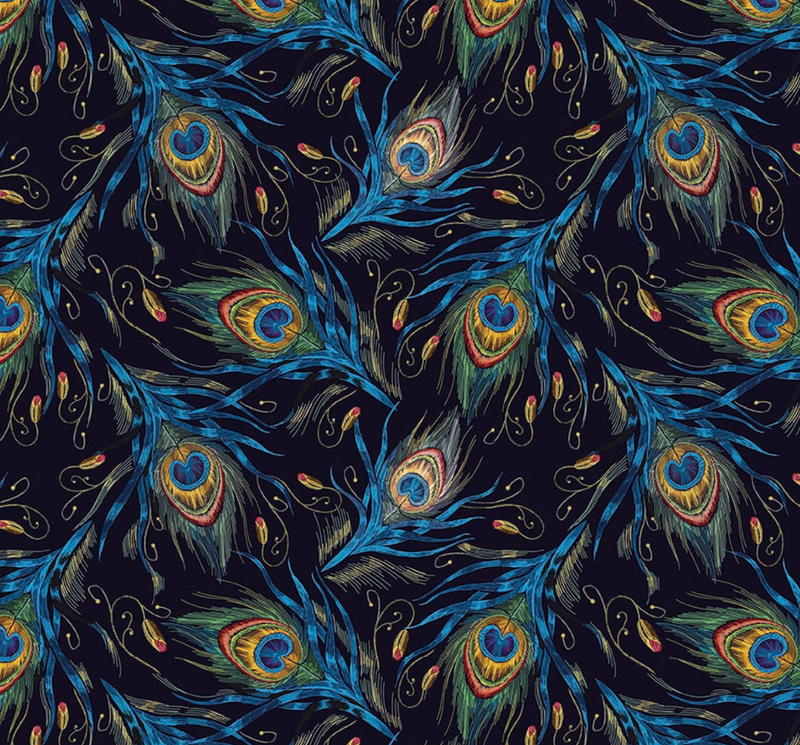 257 Peacock Feathers Print.