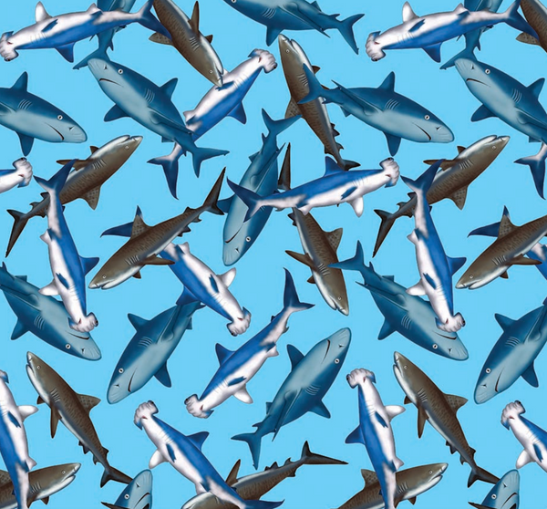 3041 Blue Sharks Print.