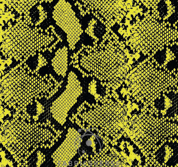 6023 Bright Yellow Snake Print.