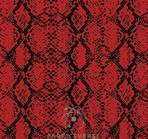 6898 Red Snake Skin Print.