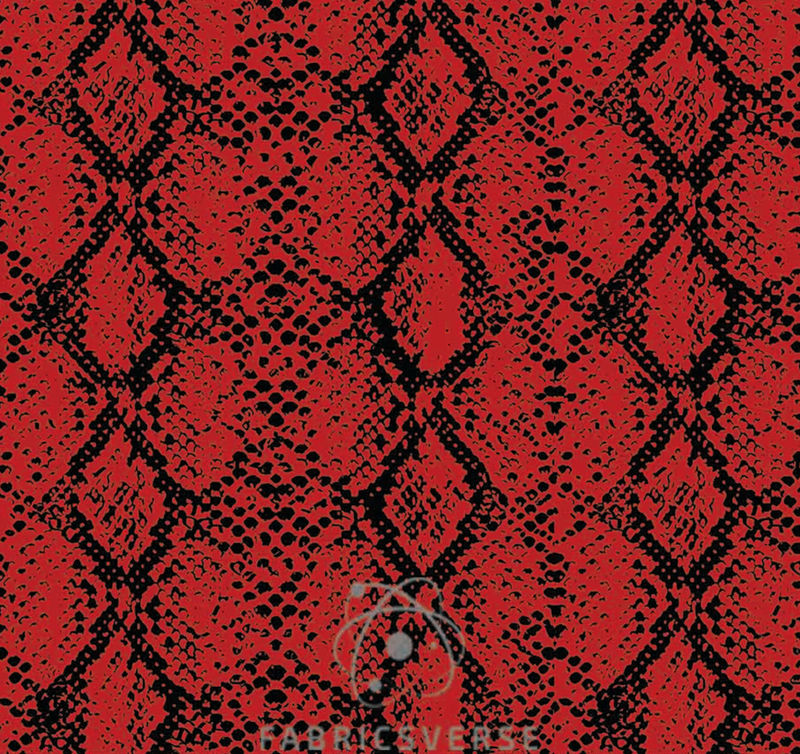 6898 Red Snake Skin Print.