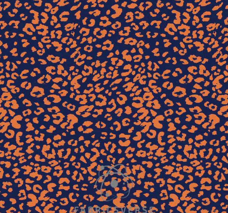 9882 Orange navy Leopard print.