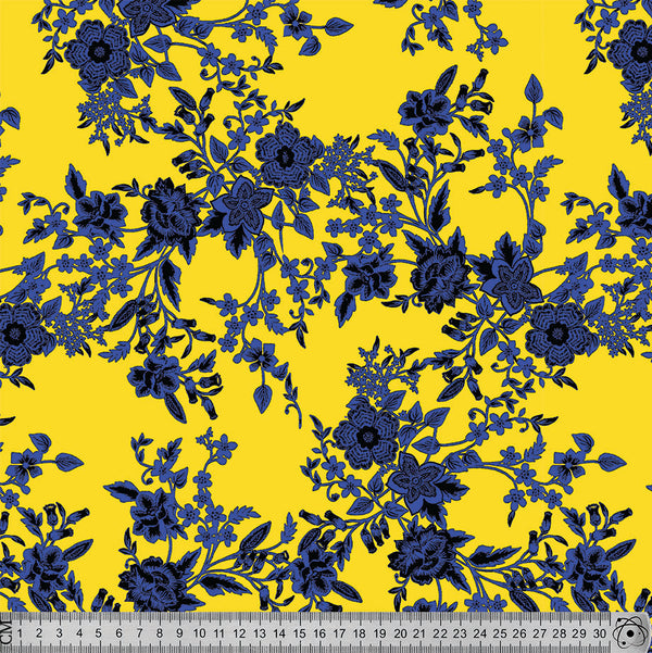 V5030 Yellow Base blue Flowers.