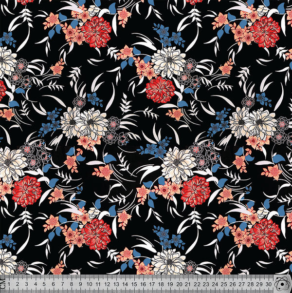 V5345 Red and Black Floral Base.