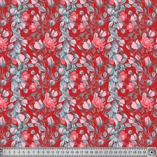 V6148 Red Ditsy Flowers.