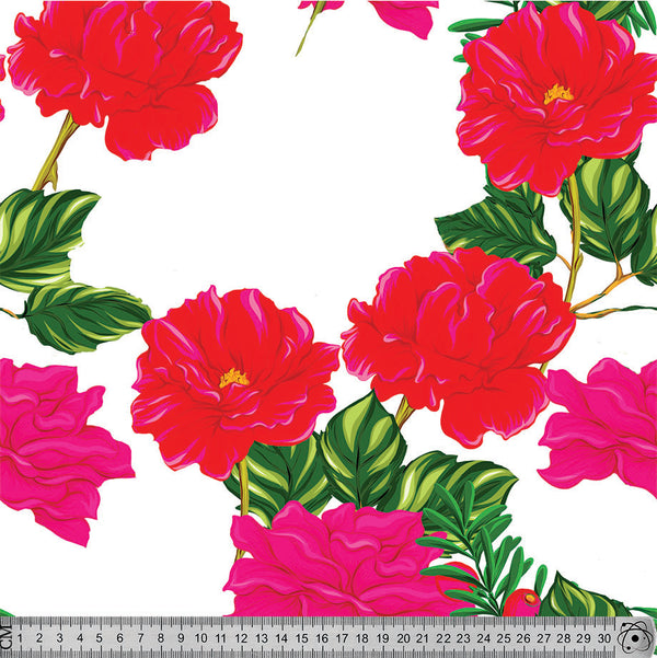 V6336 Red Pink Large Flowers.