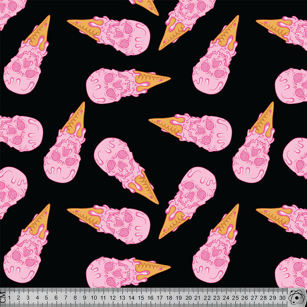ice cream skulls black background.